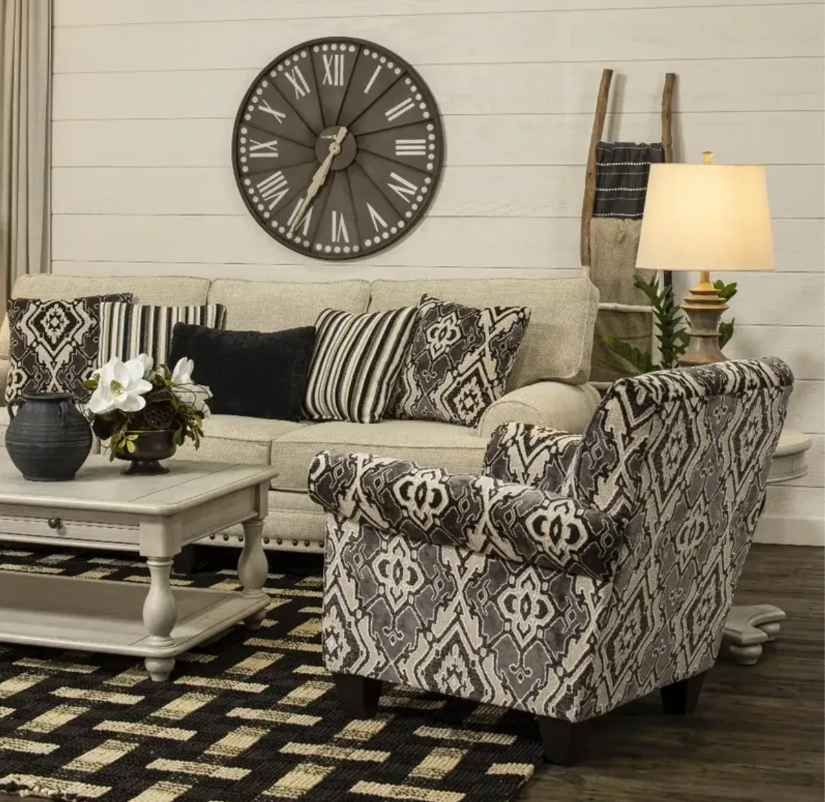 Escalante Black and Cream Accent Chair