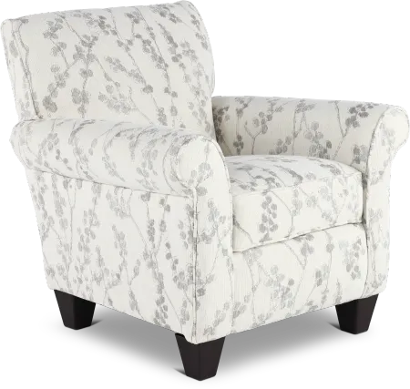 Celadon Linen White and Gray Accent Chair