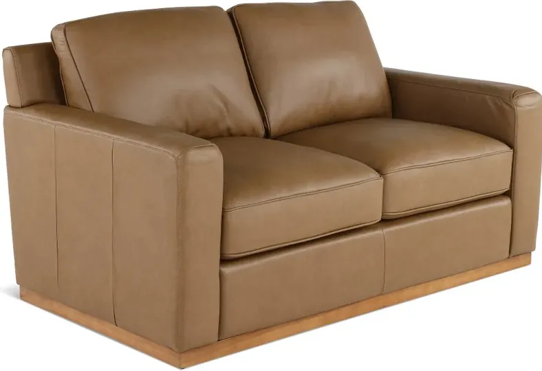 Mason Brown Leather Loveseat