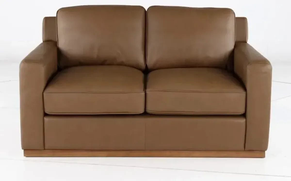 Mason Brown Leather Loveseat