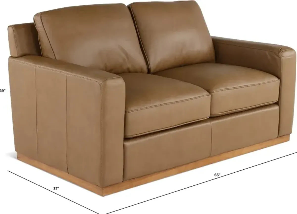 Mason Brown Leather Loveseat