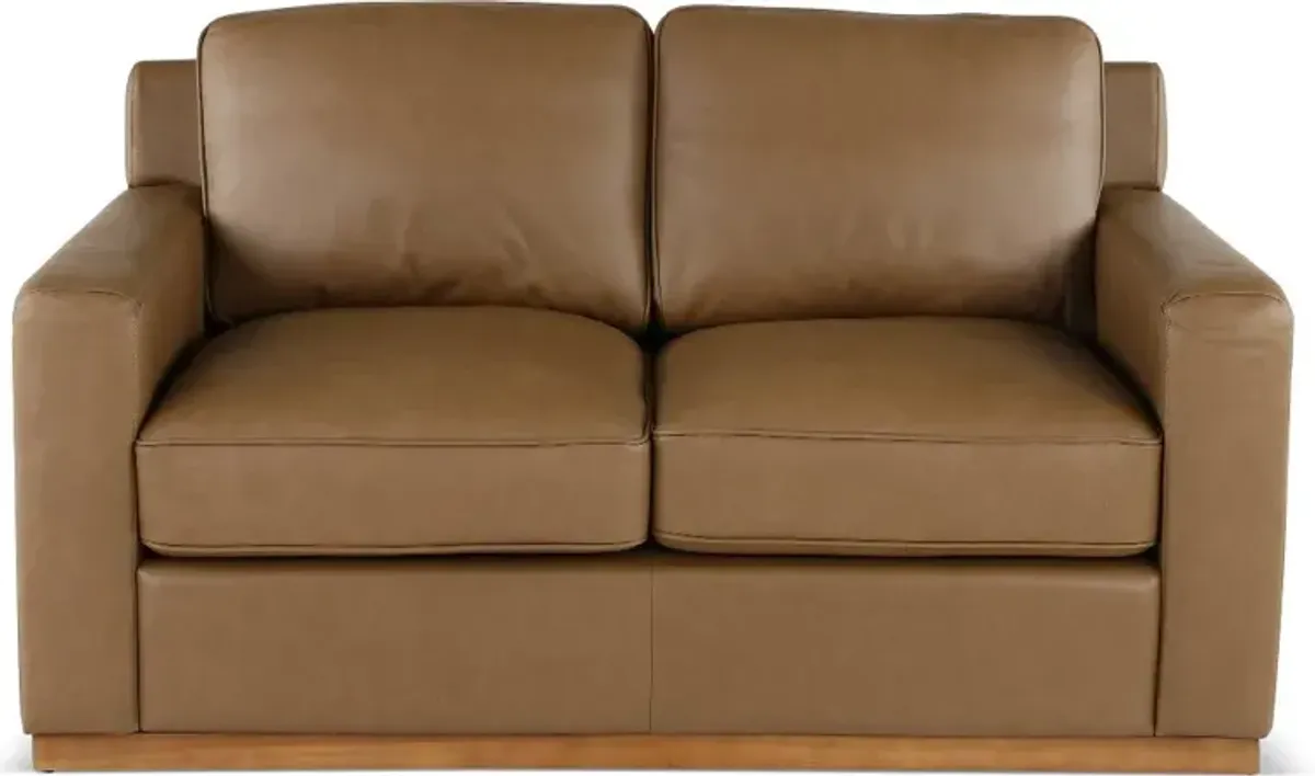 Mason Brown Leather Loveseat