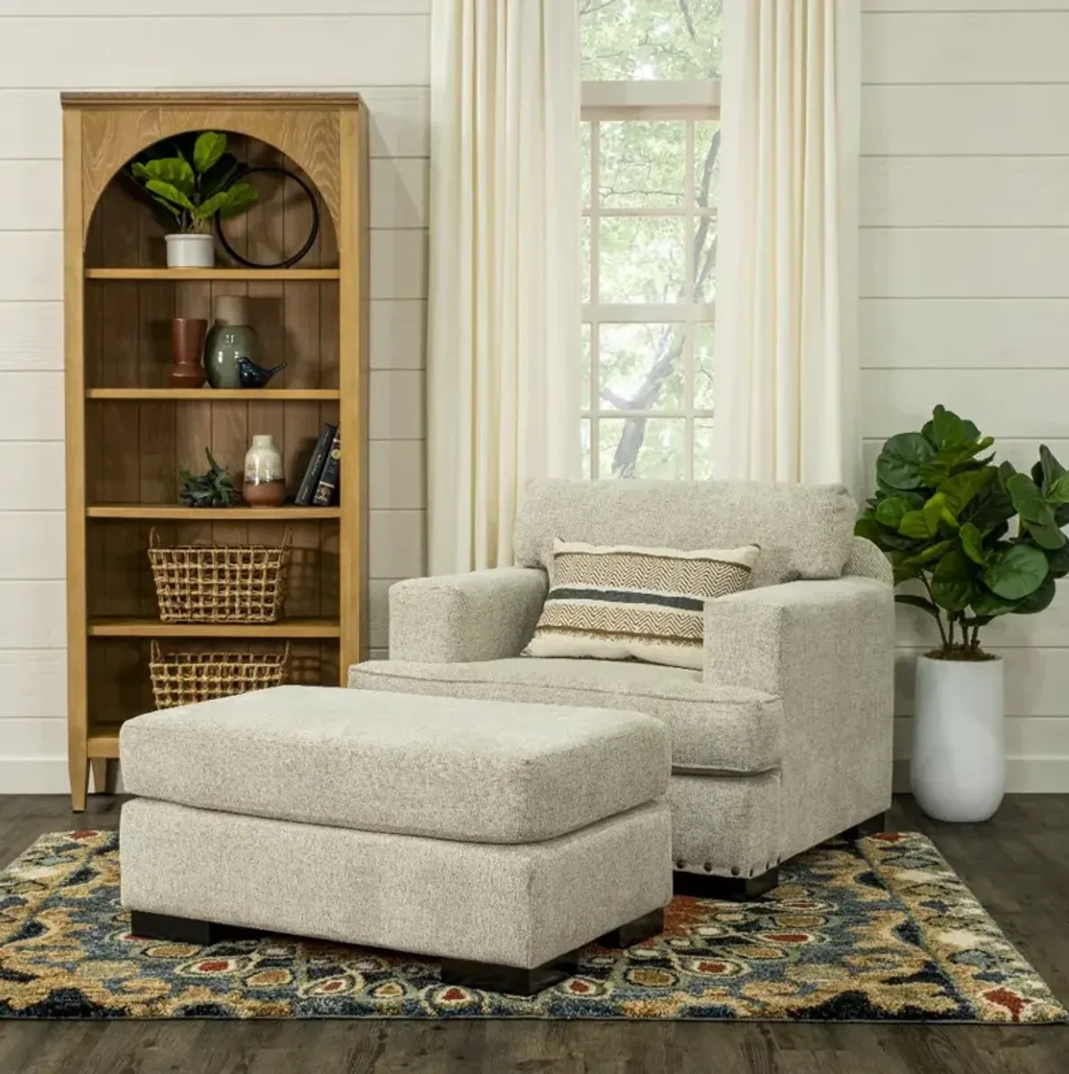 Langley Tan Ottoman