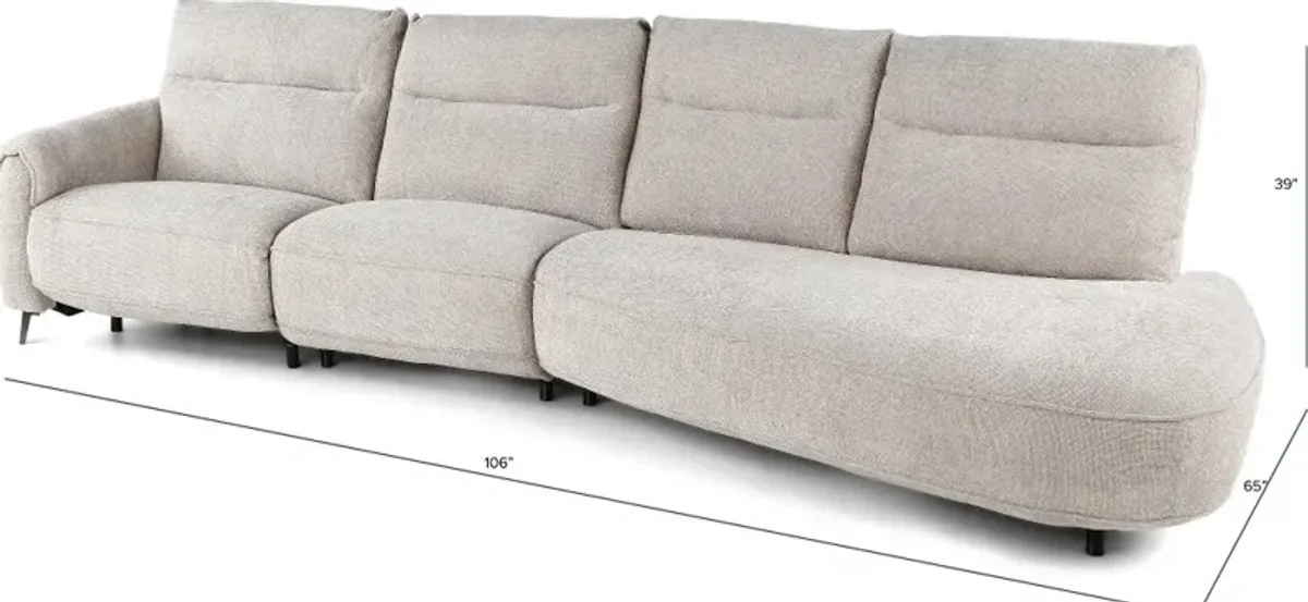 Parisian Cobblestone Power Reclining Sofa with Attached Right Side...