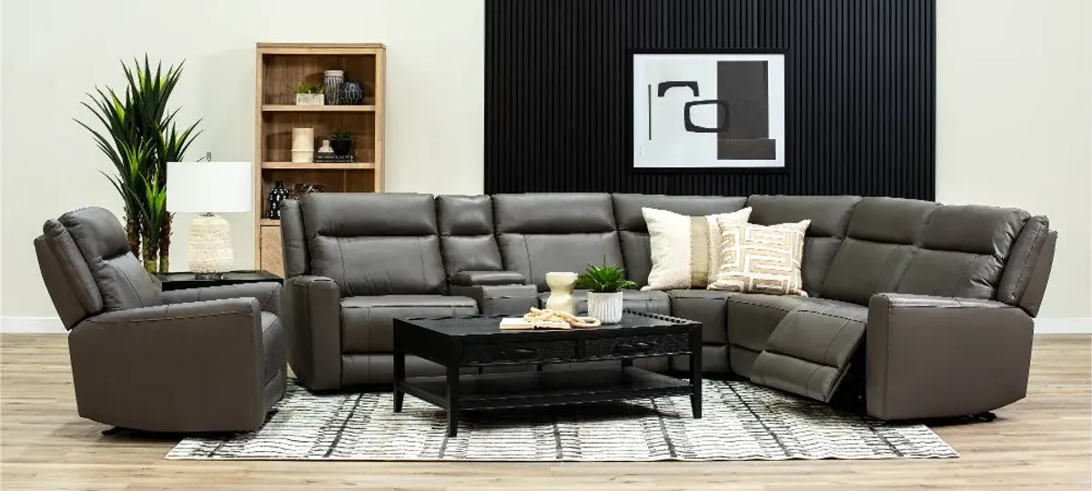 Madras Gray 6-Piece Power Reclining Sectional