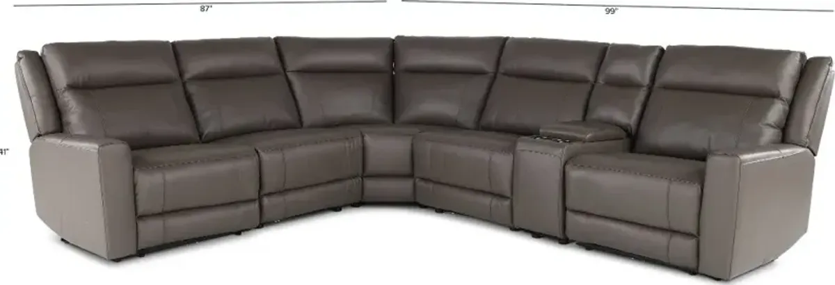 Madras Gray 6-Piece Power Reclining Sectional