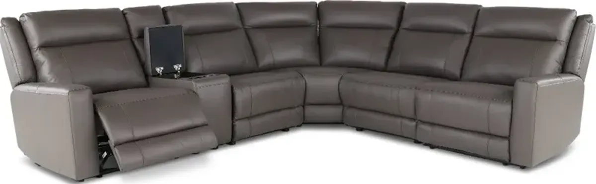 Madras Gray 6-Piece Power Reclining Sectional