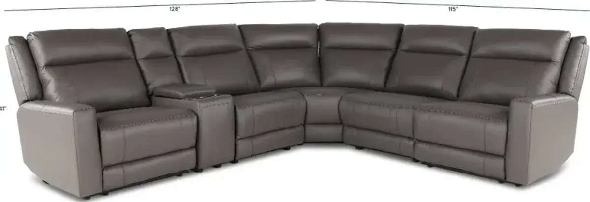 Madras Gray 6-Piece Power Reclining Sectional