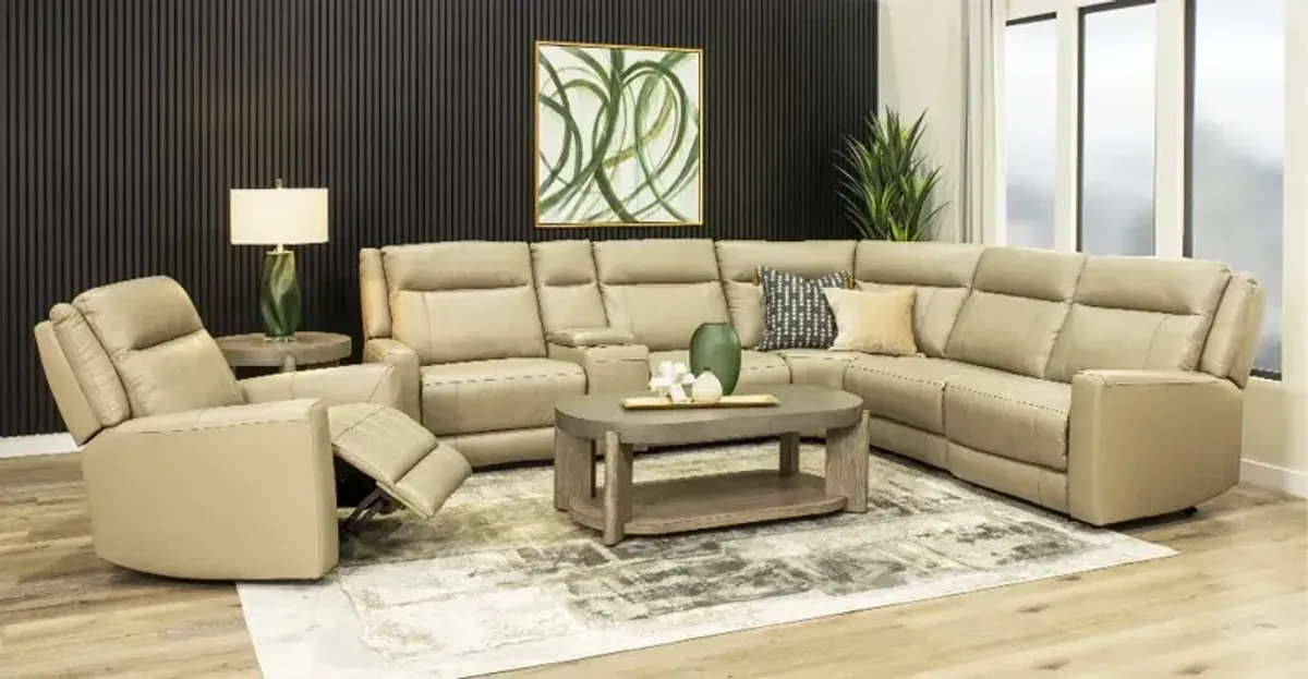 Madras Taupe 6-Piece Power Reclining Sectional