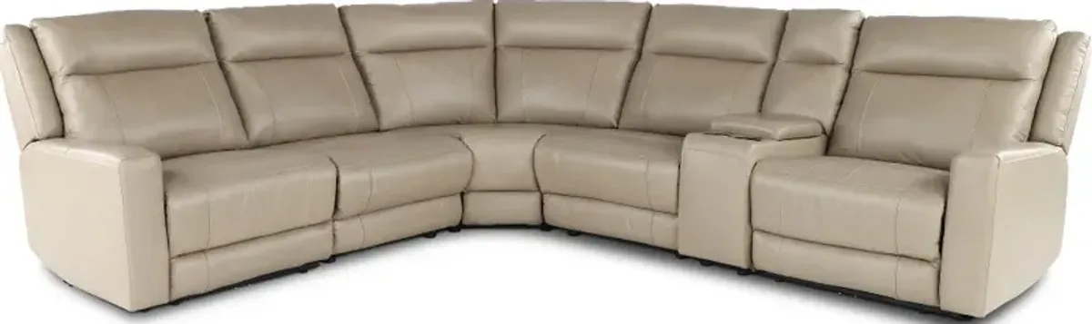 Madras Taupe 6-Piece Power Reclining Sectional