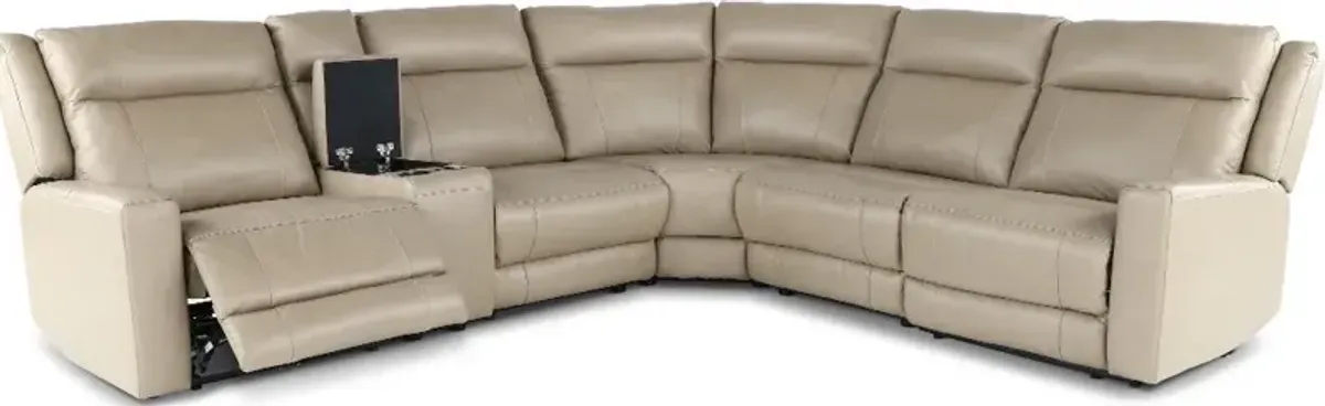 Madras Taupe 6-Piece Power Reclining Sectional