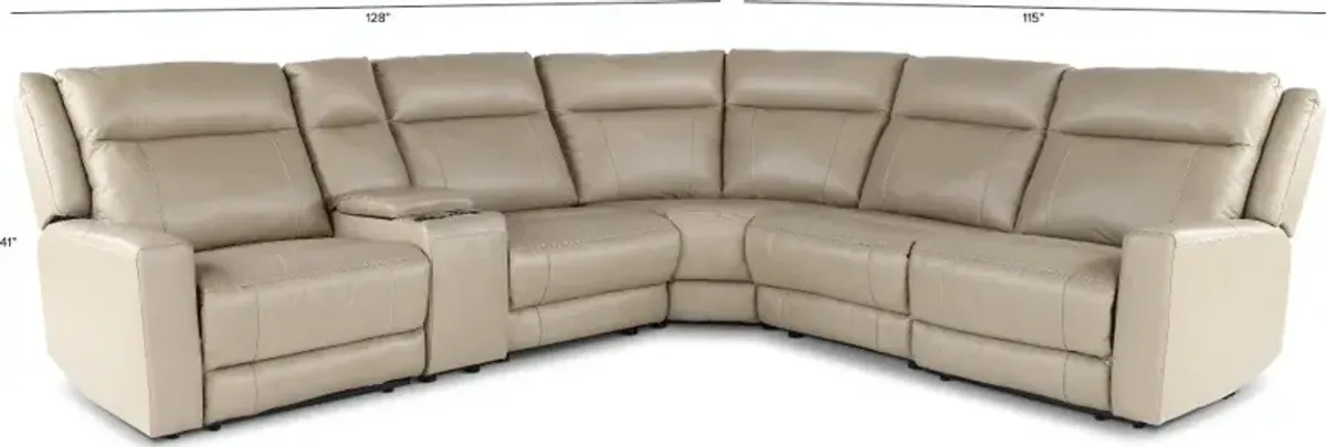 Madras Taupe 6-Piece Power Reclining Sectional