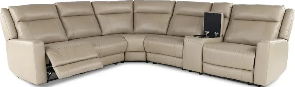 Madras Taupe 6-Piece Power Reclining Sectional