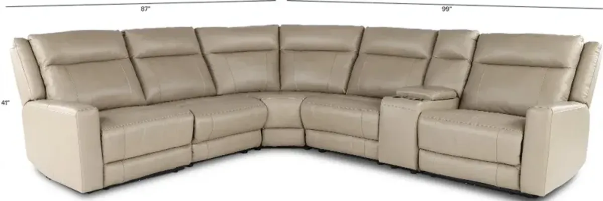 Madras Taupe 6-Piece Power Reclining Sectional