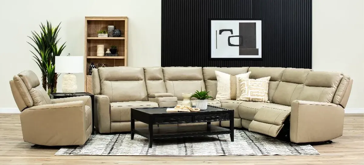 Madras Taupe 6-Piece Power Reclining Sectional