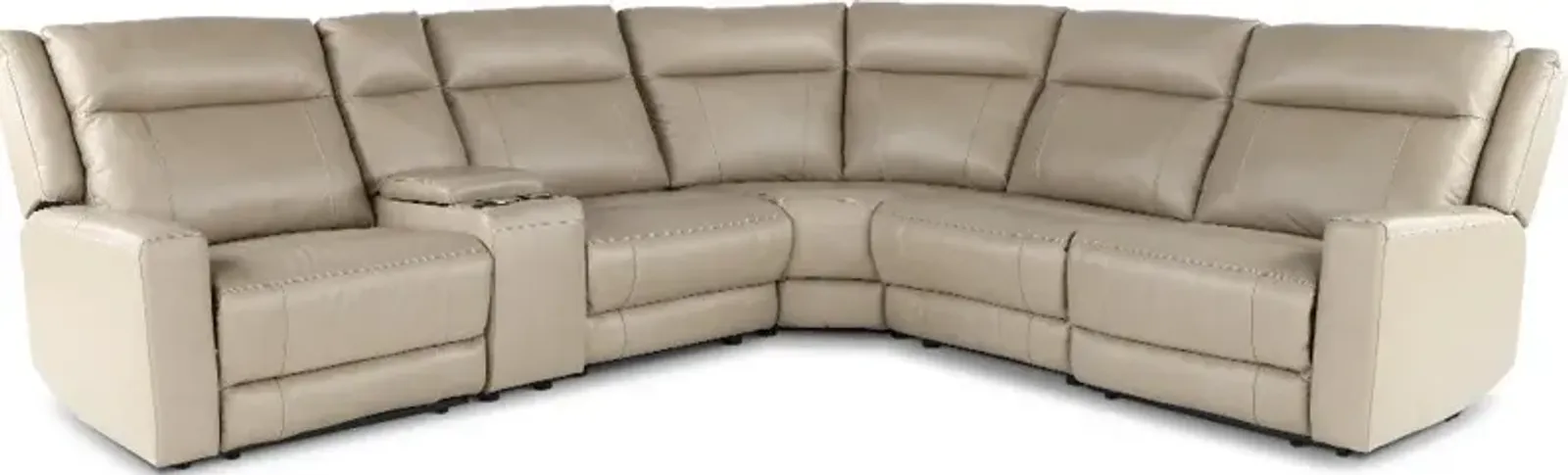 Madras Taupe 6-Piece Power Reclining Sectional