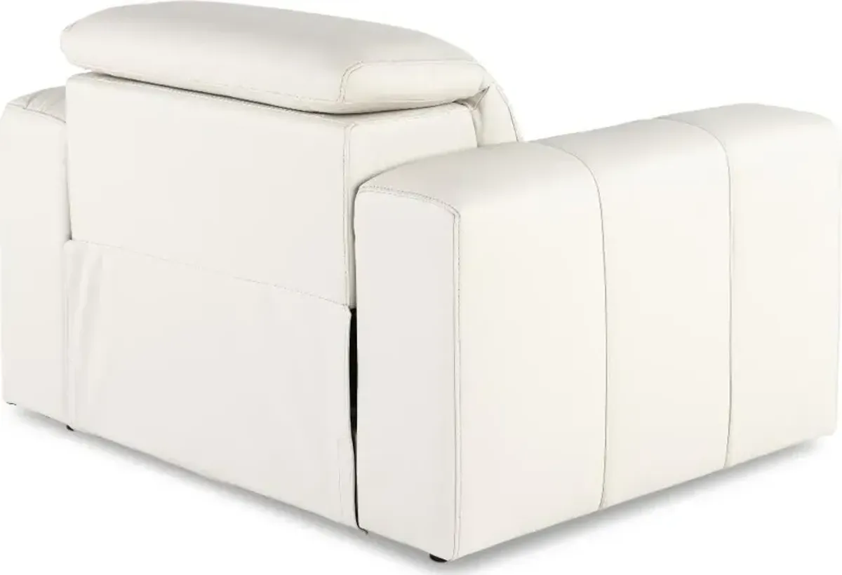 Airy Pebble White Power Recliner