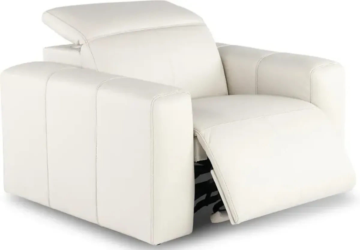 Airy Pebble White Power Recliner