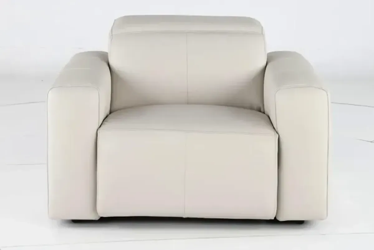 Airy Pebble White Power Recliner