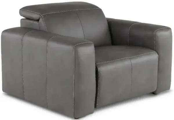 Airy Gunmetal Gray Power Recliner