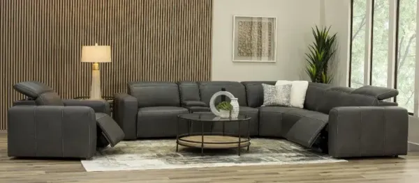 Airy Gunmetal Gray 6-Piece Power Reclining Sectional