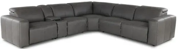 Airy Gunmetal Gray 6-Piece Power Reclining Sectional