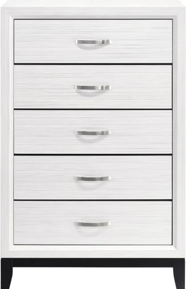 Davi White and Black Chest of Drawers