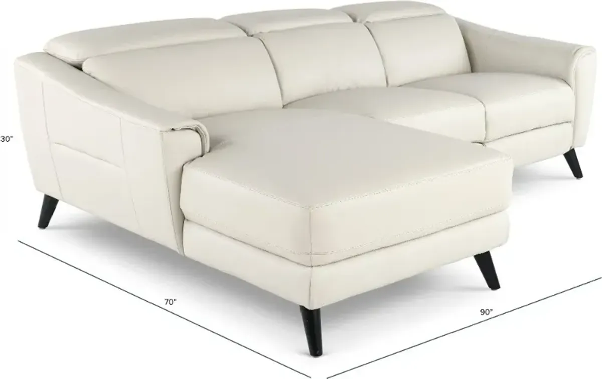 Charm Beige Leather 2-Piece Power Reclining Sectional