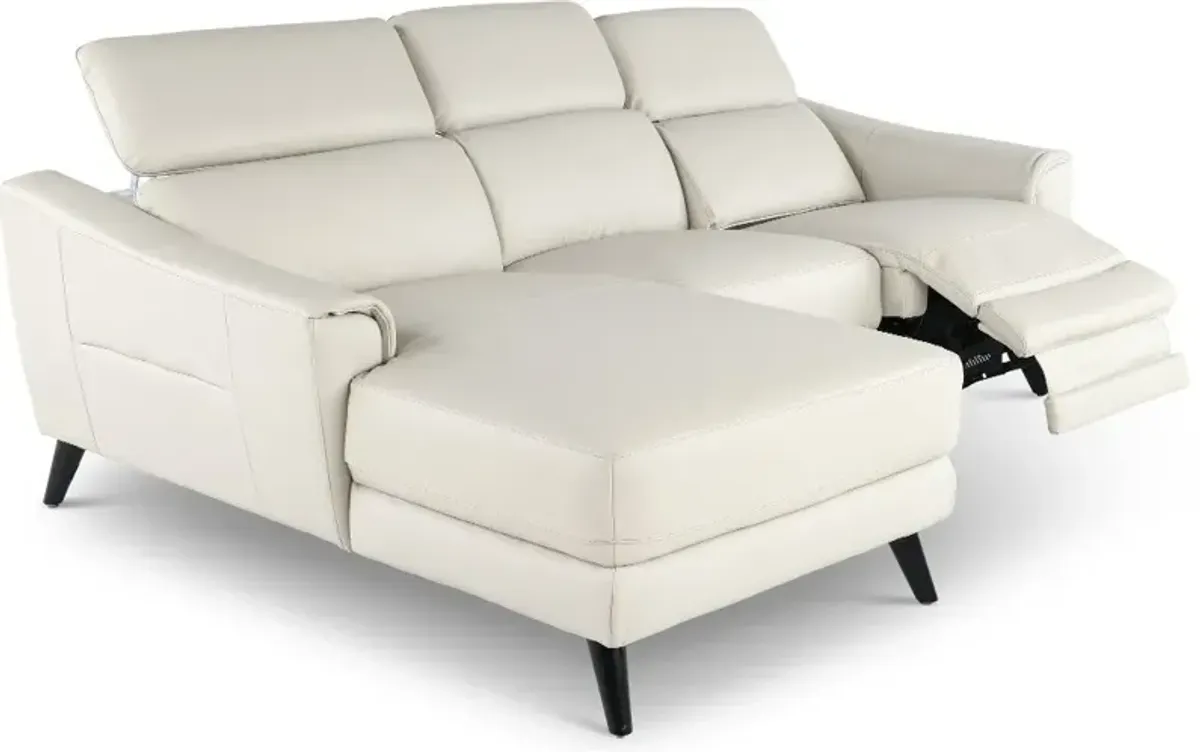 Charm Beige Leather 2-Piece Power Reclining Sectional