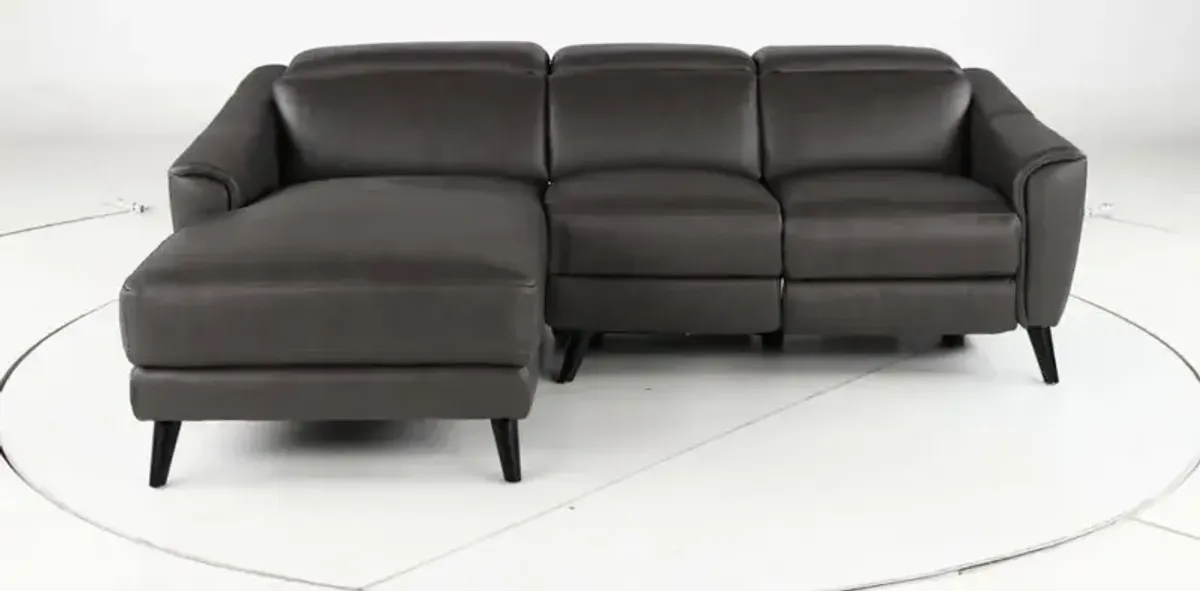 Bergen Dark Gray Power Reclining Sofa with Chaise