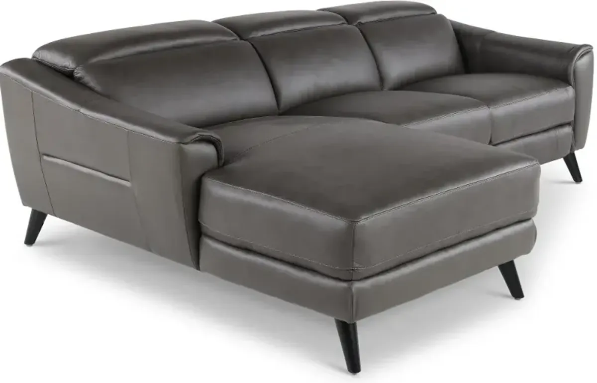 Bergen Dark Gray Power Reclining Sofa with Chaise