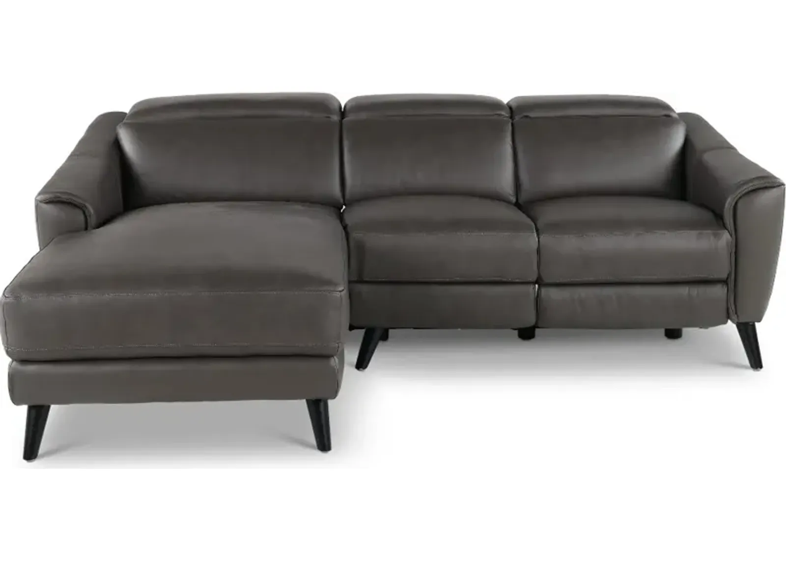 Bergen Dark Gray Power Reclining Sofa with Chaise