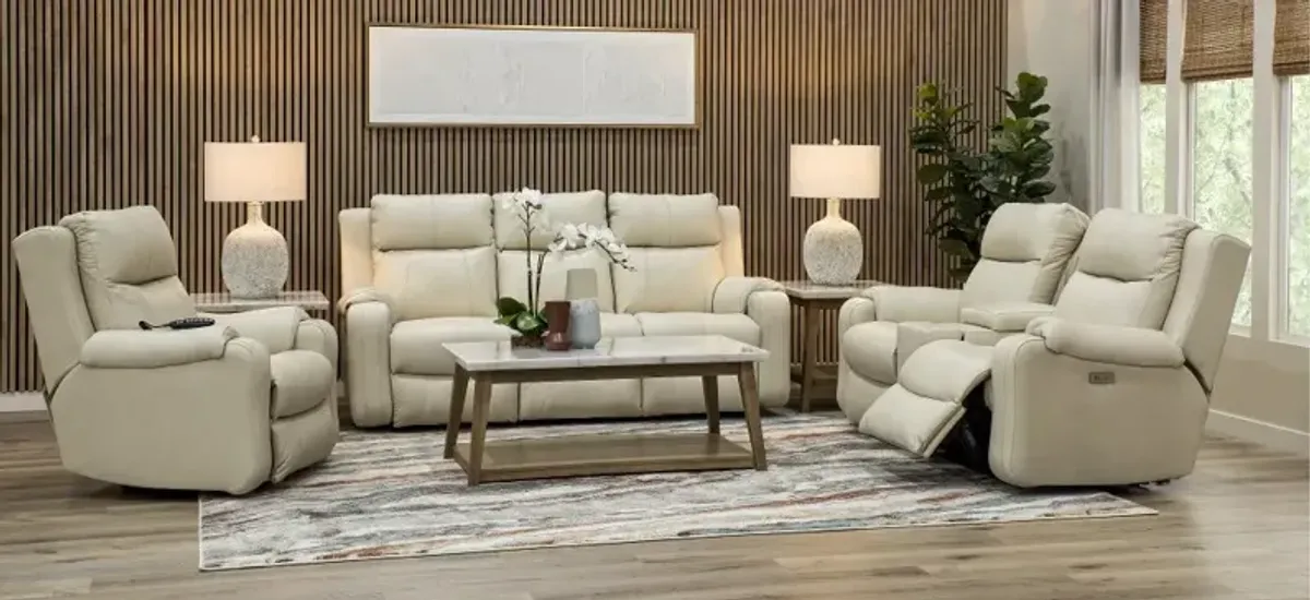 Contour Eggshell Power Reclining Sofa