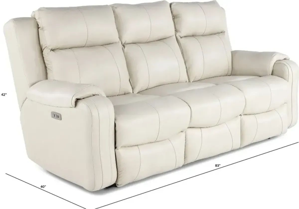 Contour Eggshell Power Reclining Sofa