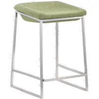 Lids Green and Stainless Steel Counter Height Stool, Set of 2