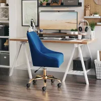 Madelaine Navy Blue and Gold Office Chair