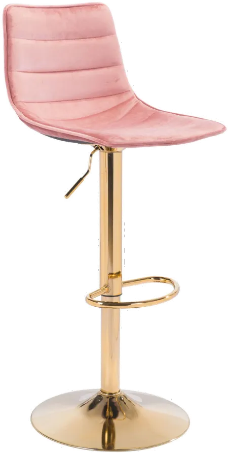Prima Pink and Gold Modern Barstool