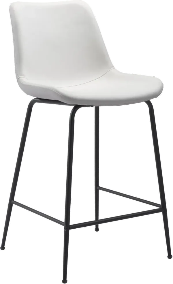 Byron Mid Century White Counter Stool