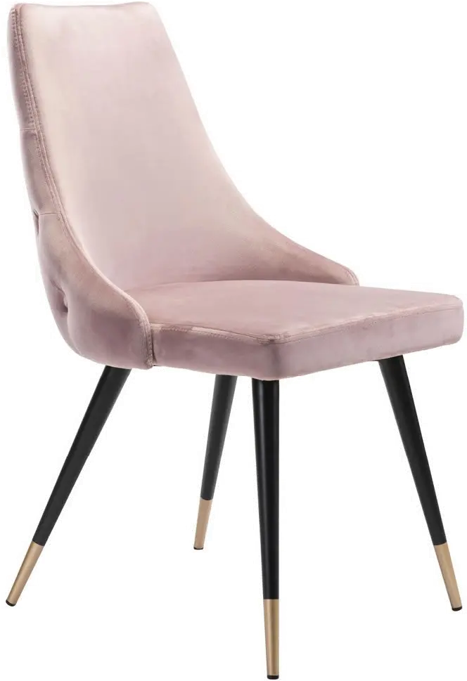 Piccolo Pink Velvet Dining Chair, Set of 2