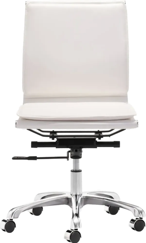 Lider Plus White Armless Office Chair