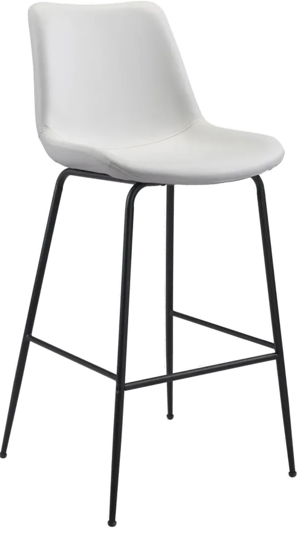 Byron Mid Century White Barstool