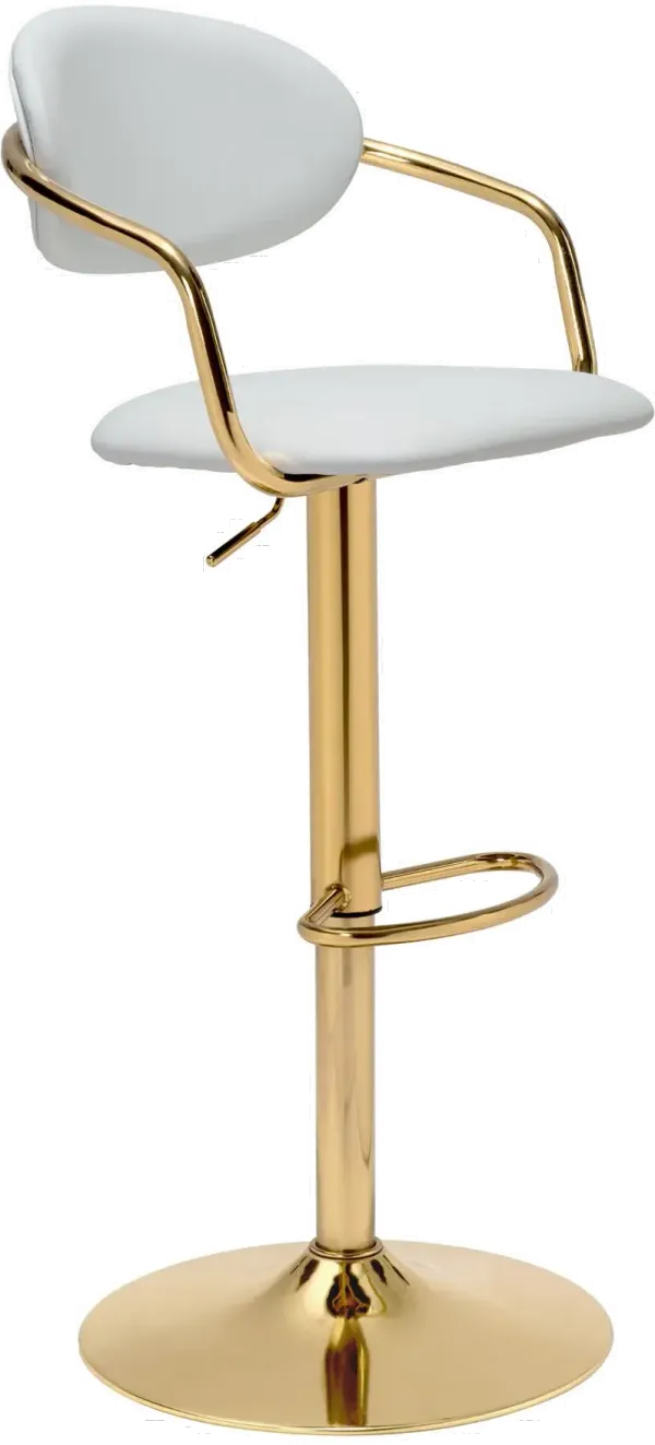 Gusto White and Gold Barstool