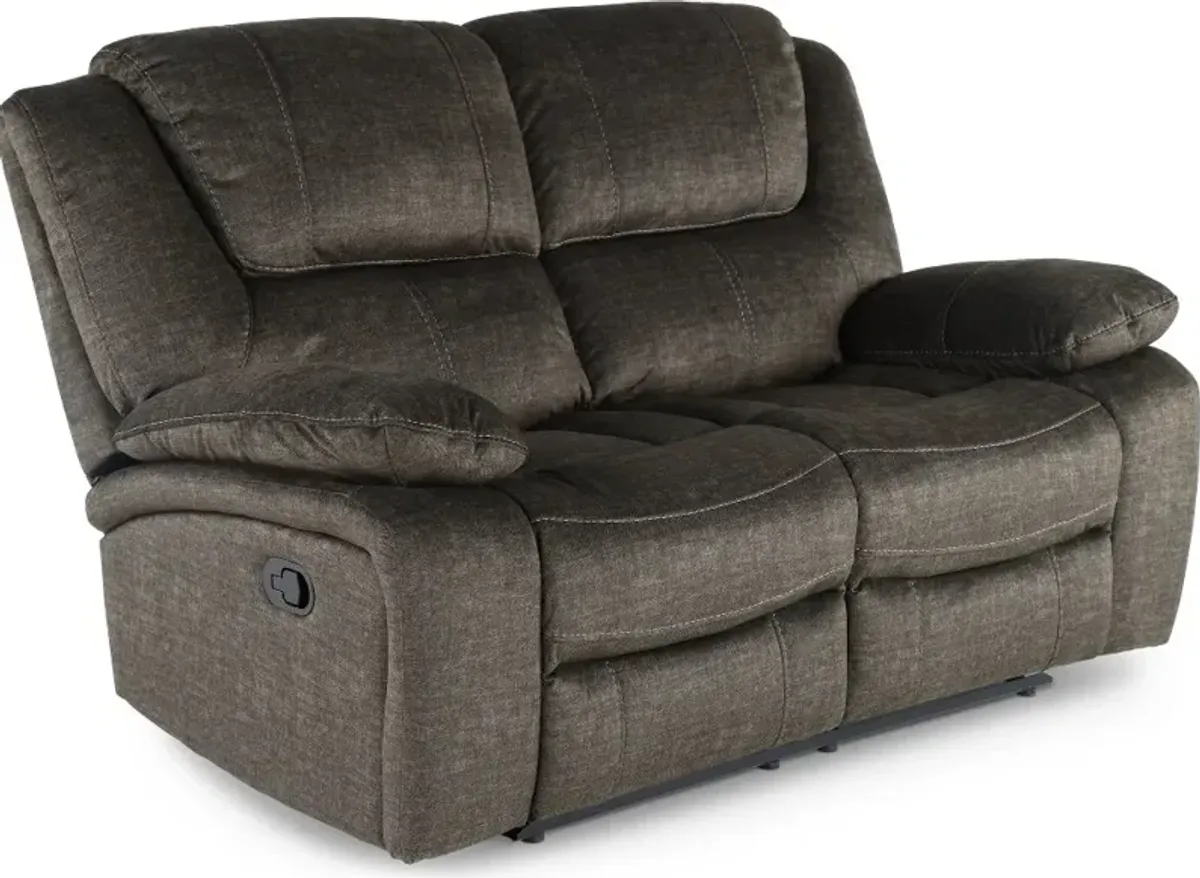 Pasadena Charcoal Dual Reclining Loveseat