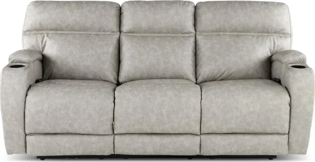 Jaguar Pebble Power Reclining Sofa with Headrest and Lumbar