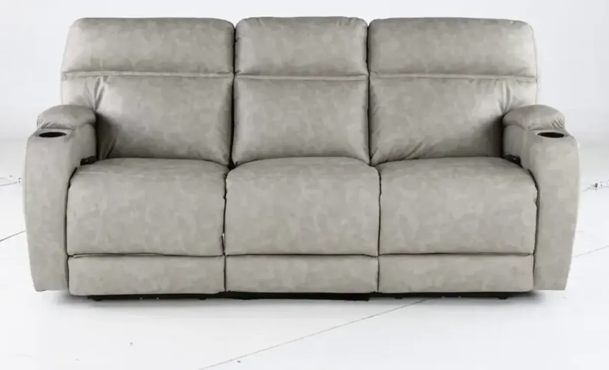 Jaguar Pebble Power Reclining Sofa with Headrest and Lumbar