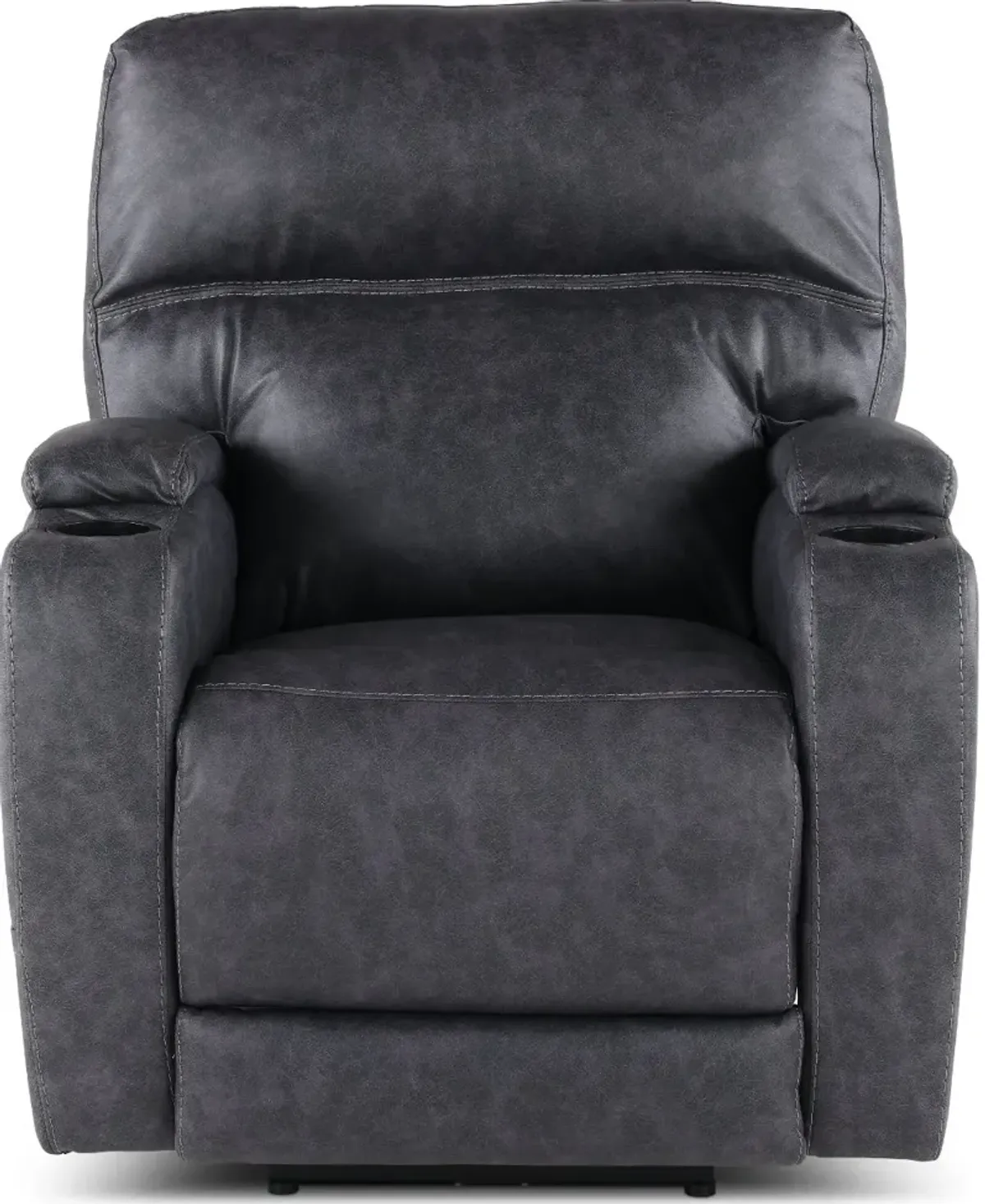 Jaguar Charcoal Power Recliner with Headrest and Lumbar