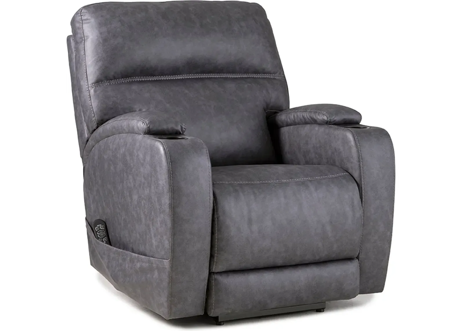 Jaguar Charcoal Power Recliner with Headrest and Lumbar