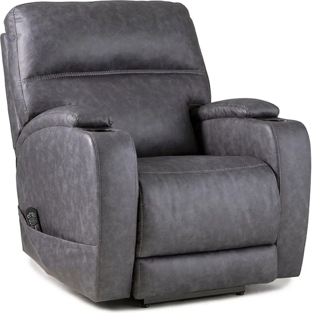 Jaguar Charcoal Power Recliner with Headrest and Lumbar