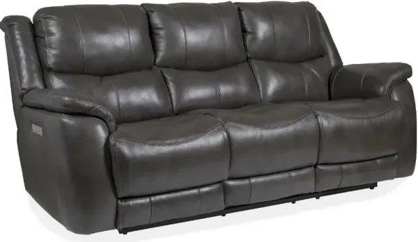 Galaxy Gray Zero Gravity Power Reclining Sofa with Adjustable Headrest and Lumbar