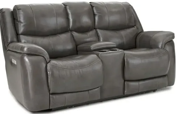 Galaxy Gray Zero Gravity Power Reclining Loveseat with Adjustable Headrest and Lumbar